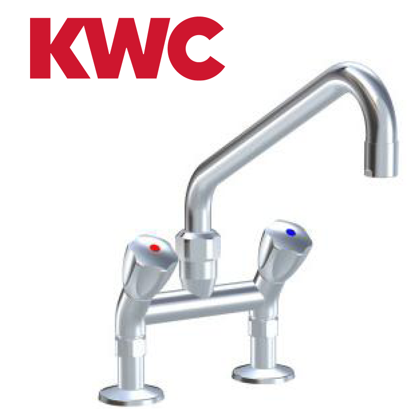 KWC Gastro K.24.42.42.000C74 3/4" Zweigriff-Gastronomiearmatur - Zweiloch - nieder - geneigt