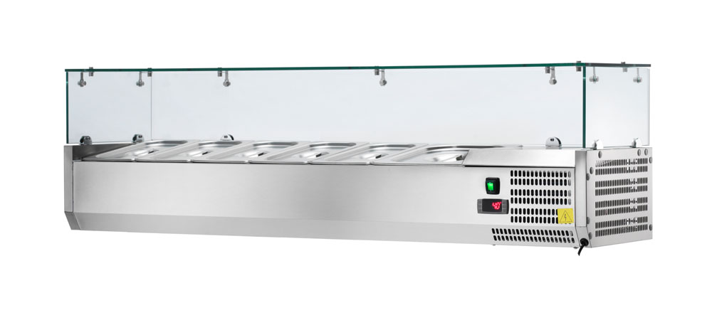 PROFIKOCHER 522832 Kühlaufsatzvitrine  5x GN1/3 + 1 x GN 1/2