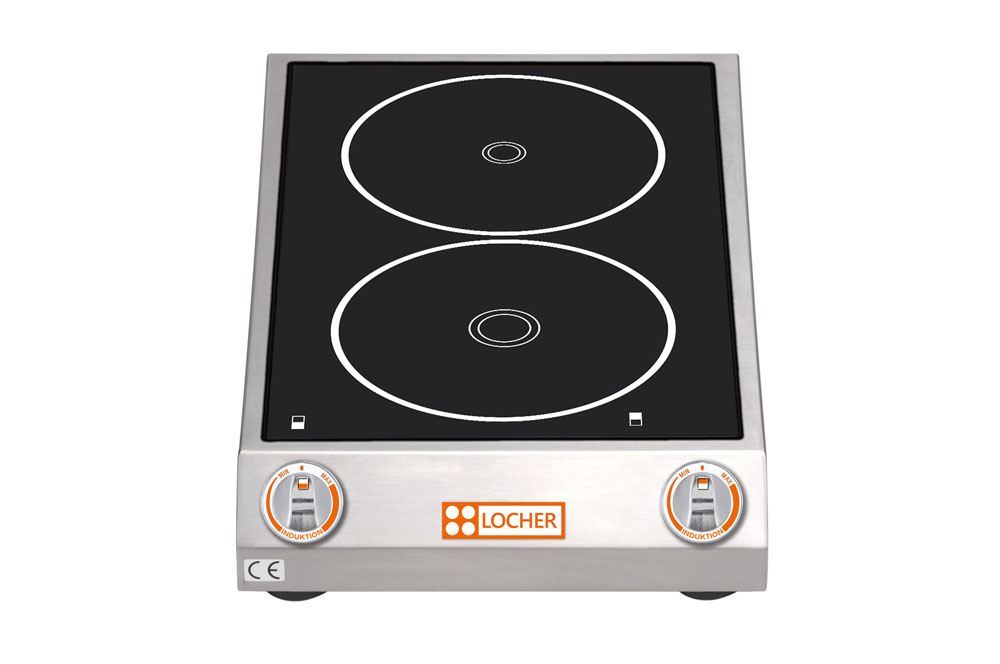 LOCHER 201222 Elektro-Induktionsherd „1+1“ - 2 Kochstellen, á 1,8 kW oder 1 x 3,5 kW