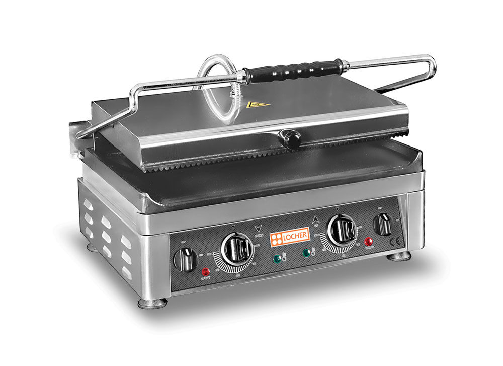 PROFIKOCHER 112716 Elektro-Kontaktgrill EKG51OR - mit extra großer Grillfläche, - oben geri