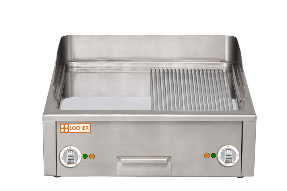 LOCHER 201483 Burger-Bratplatte 1000 hartverchromt, gerillt