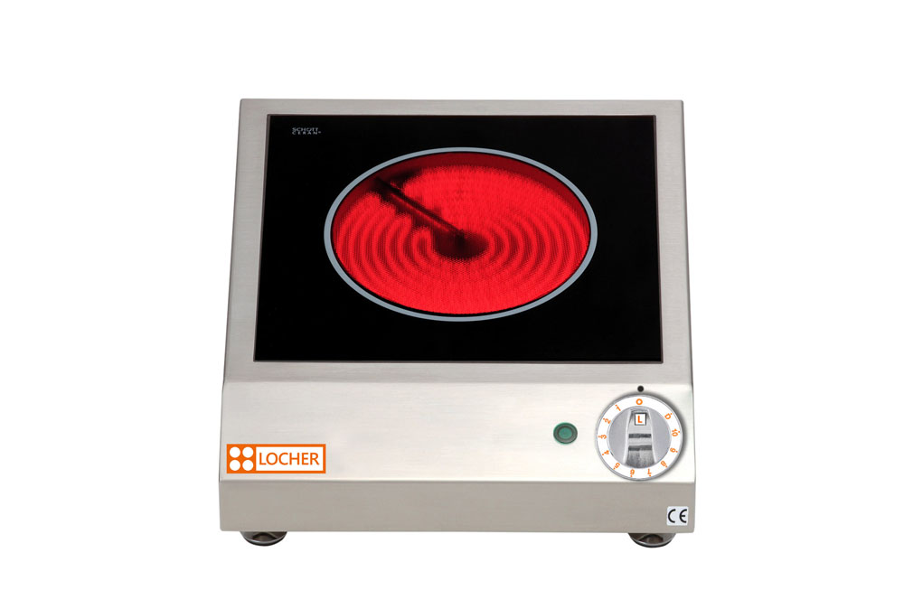 LOCHER 201300 ﻿Elektroherd mit Strahlheizkörper, 2,3 kW - 1 Kochstelle