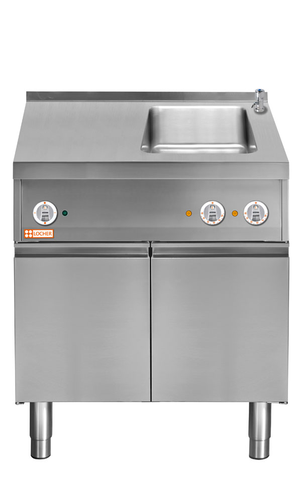 LOCHER 228645 Elektro-Wasserbad GN 1/1 rechts  - mit Teller-Wärmeschrank und Festanschluss