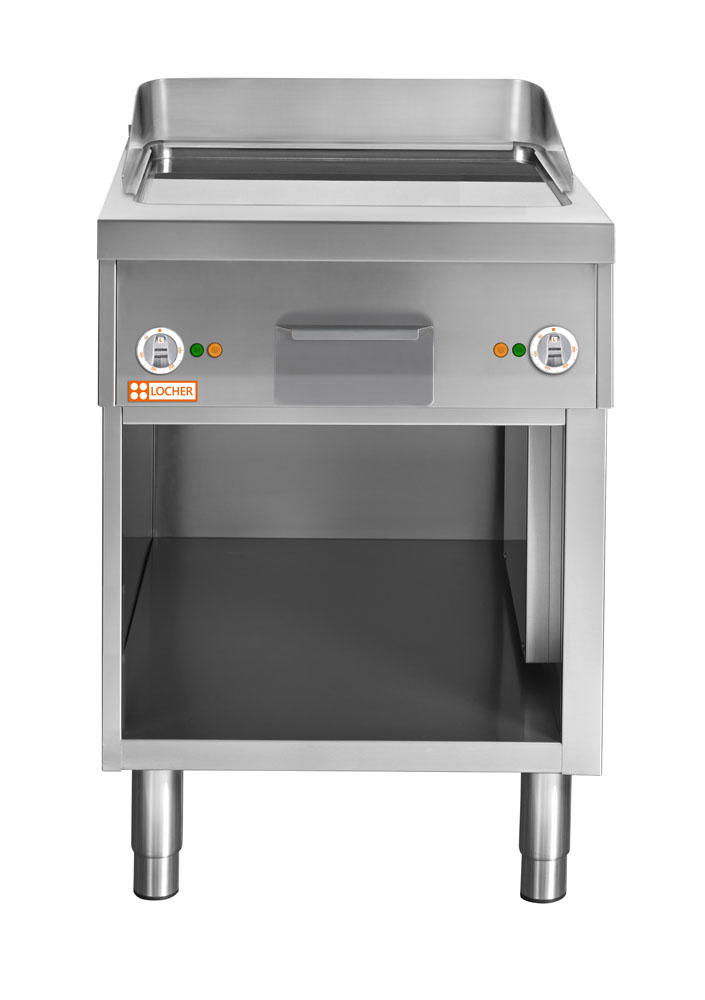 LOCHER 227401 Elektro-Bratplatte 600 - Bratfläche ﻿hartverchromt, glatt