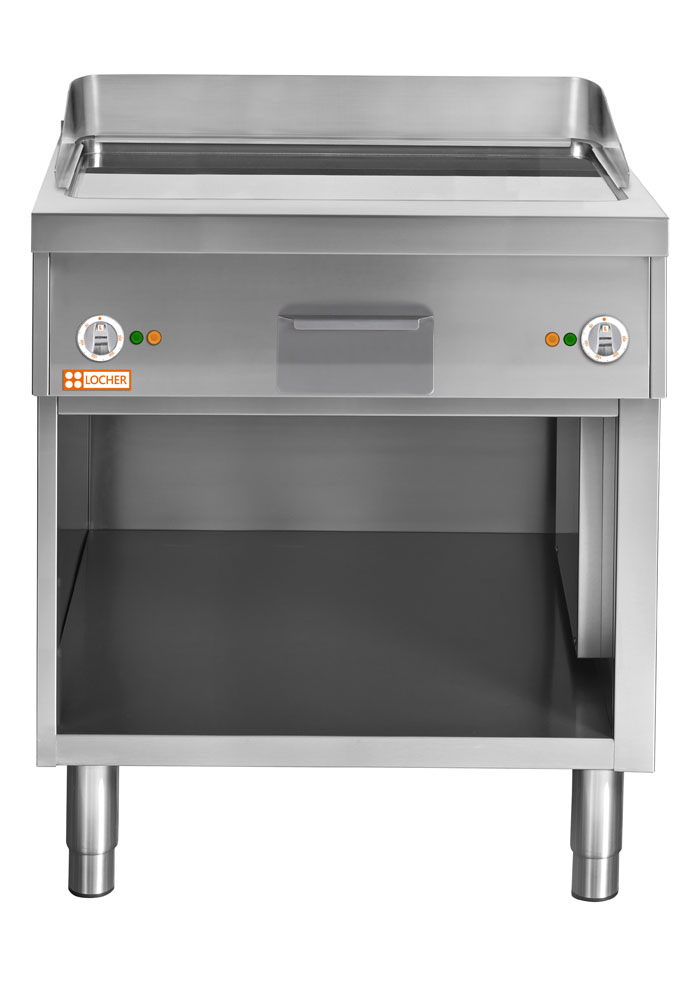 LOCHER 228402 Elektro-Bratplatte 800 - Bratfläche hartverchromt, glatt