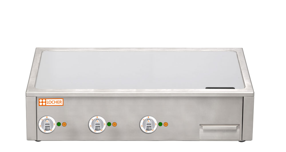 LOCHER 201422 Elektro-Asia Bratplatte Teppanyaki, 3 Heizzonen
