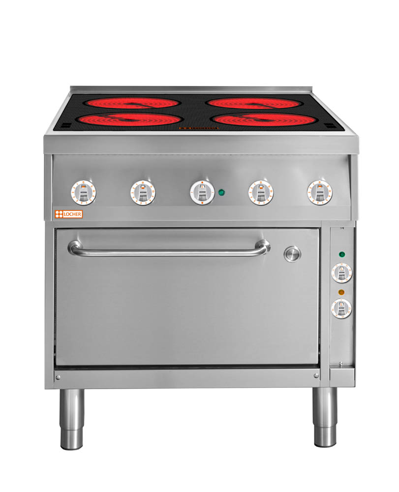 LOCHER 4-Zonen Ceranherd 216307 Topferkennung und ﻿Multifunktionsbackofen GN 1/1 by BERNER Kochsyste