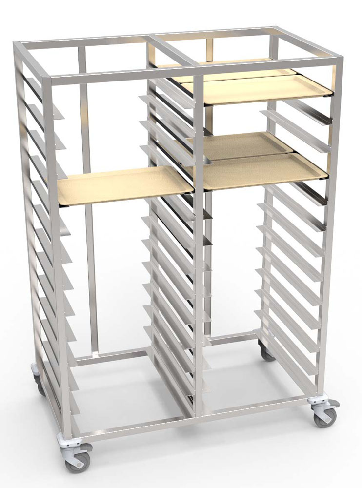 PROFIKOCHER 162101  Regalwagen für GN-Tabletts, 2-geteilt