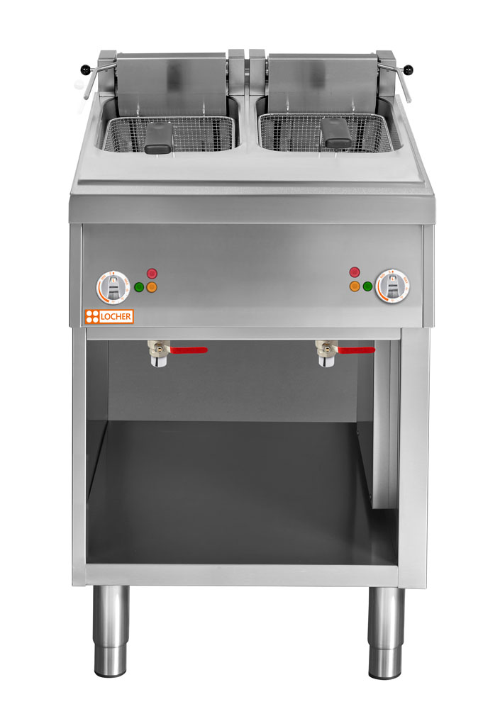 LOCHER 227511 Elektro-Fritteuse mit 2 Becken, 2 x 12,5 Liter