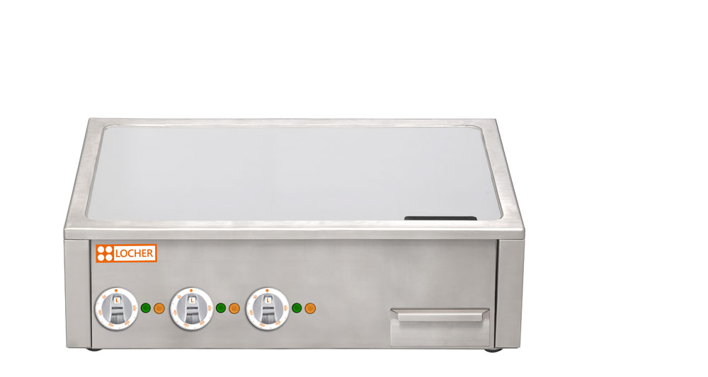 LOCHER 201421 Elektro-Asia Bratplatte Teppanyaki, 3 Heizzonen