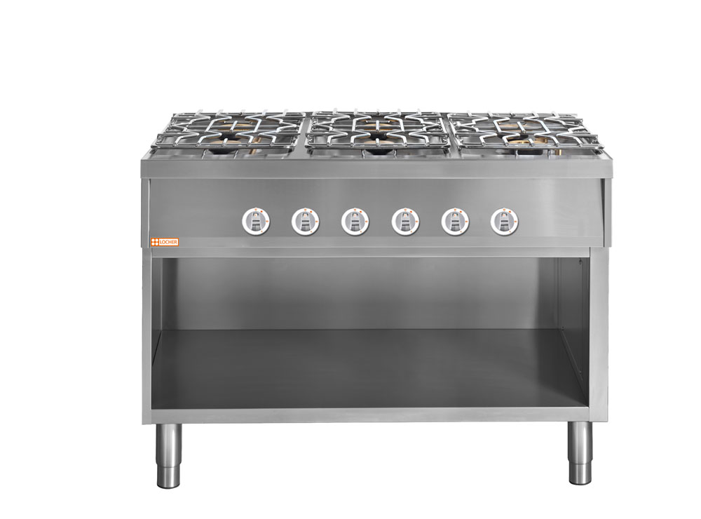 LOCHER 227103 Gasherd, 6 Kochstellen