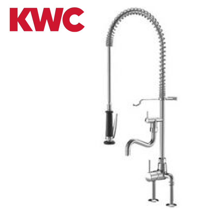 KWC 24.503.114.000 Gastro Geschirrbrause mit Schwenkauslauf Doppelrohr nieder