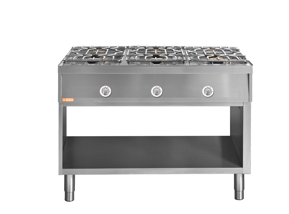 LOCHER 290003 Gasherd, 6 Kochstellen
